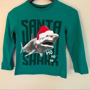 Santa Shark Christmas Long Sleeve Tee Age 7-8